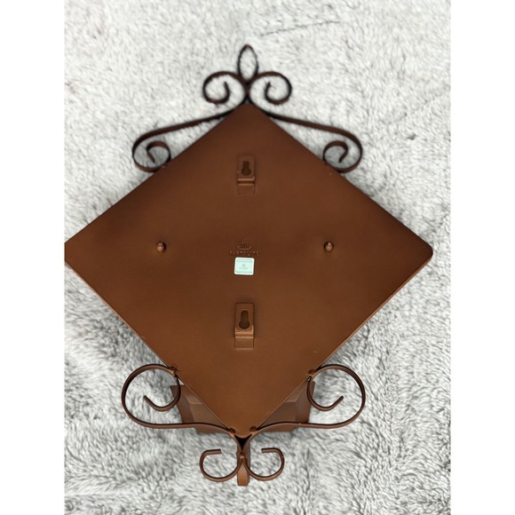 PartyLite Talavera Style Tile Wall Candle Sconce Metal Scrollwork Orange Blue - Picture 3 of 6